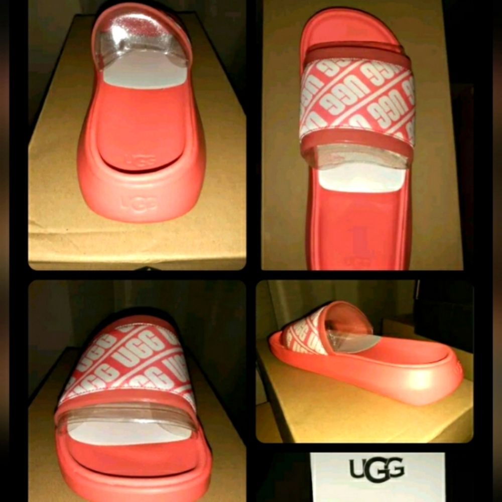 Women's UGG NIB Sz 7 Ruette Slide, CORAL